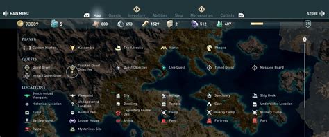 Assassin S Creed Odyssey Map Guide How Big Is The Map Legend Icons ...