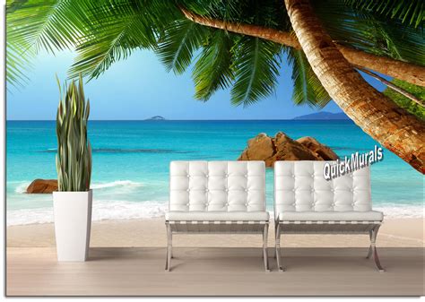 Secluded Beach Peel & Stick Canvas Wall Mural |Full Size Large Wall ...