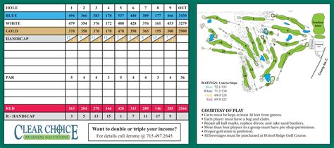 Scorecard — Bristol Ridge Golf Course