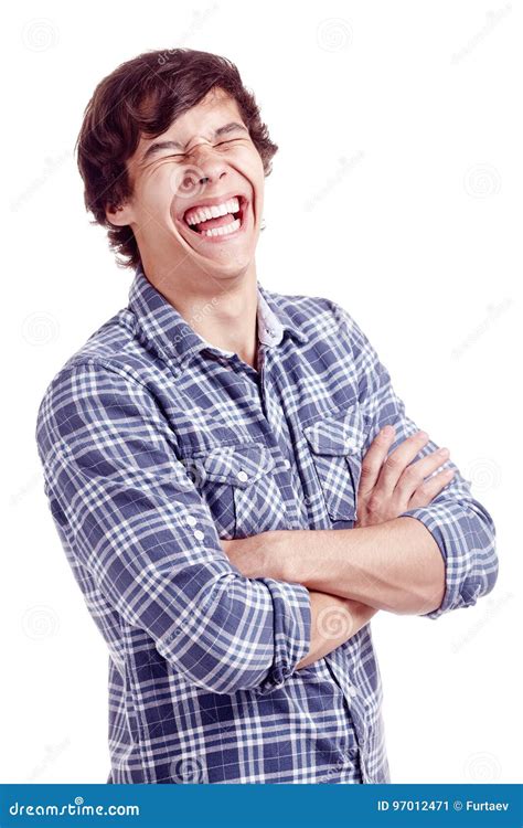 Laughing man stock image. Image of males, closed, happy - 97012471