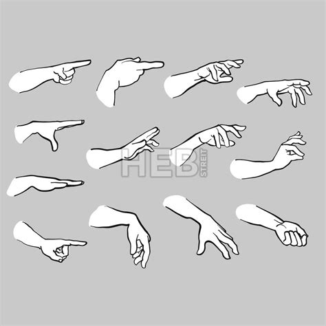 Set of Hands Pointing – instant download | Drawings, Hand drawing ...