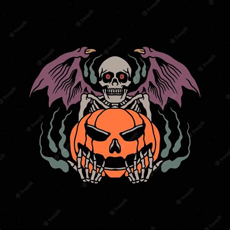 Premium Vector | Halloween skeleton illustration vector design