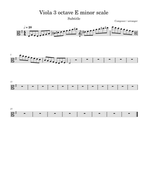 viola 3 octave e minor scale Sheet music for Viola (Solo) | Musescore.com