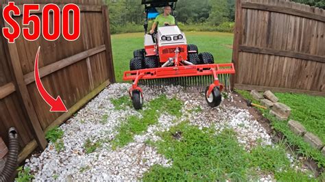 Landscape Rock Removal How To With Tractor & Landscape Rake - YouTube