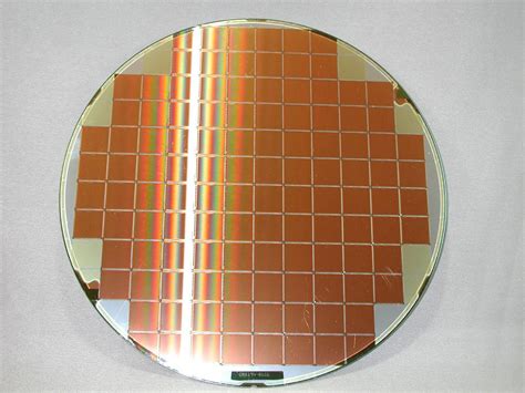 8" Etched Silicon Wafer with integrated circuits (IC's, chips ...