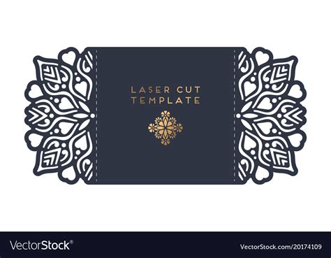 Wedding card laser cut template Royalty Free Vector Image