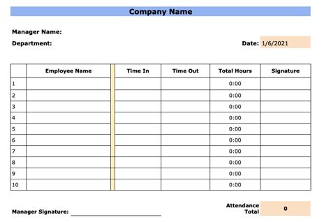 Free Employee Attendance Sheet Templates (Excel and PDF)