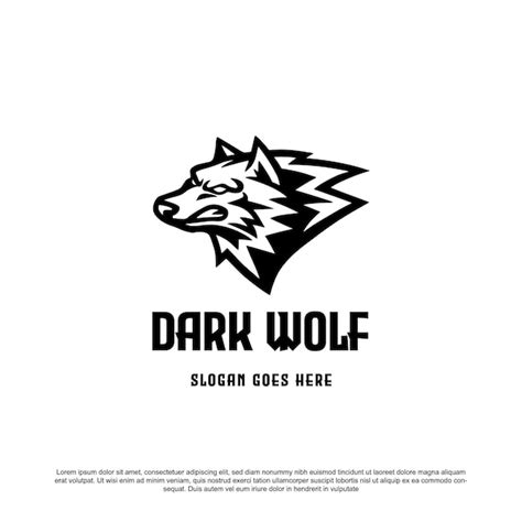 Premium Vector | Dark wolf logo design vector