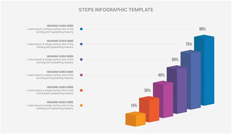 Vector business growth infographic chart template design with 6 steps ...