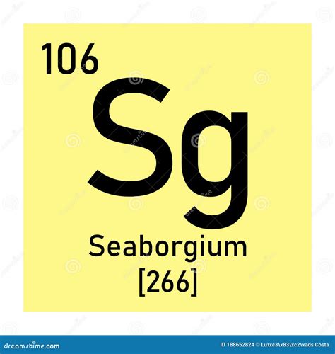 Seaborgium Sg Chemical Element. Seaborgium Sign With Atomic Number ...