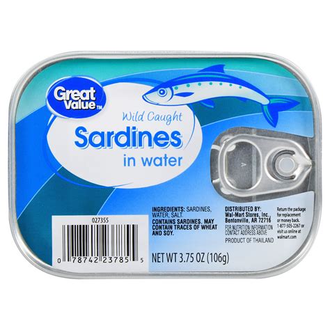 Great Value Sardines in Water, 3.75 oz - Walmart.com