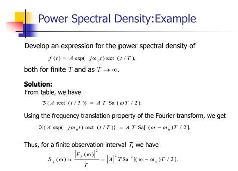 Solved Power Spectral Density:Example Develop an expression | Chegg.com