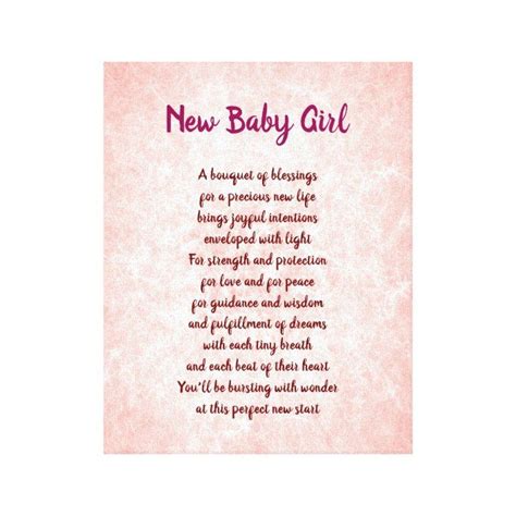 Pink pretty New Baby Girl Poem Canvas Print | Zazzle | Baby girl poems ...