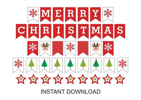 Merry Christmas Banner Printable / Christmas Banner Printable ...