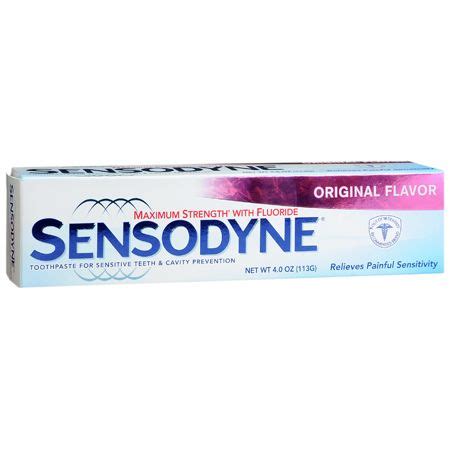 Sensodyne toothpaste - original flavor maxium strength with fluoride ...