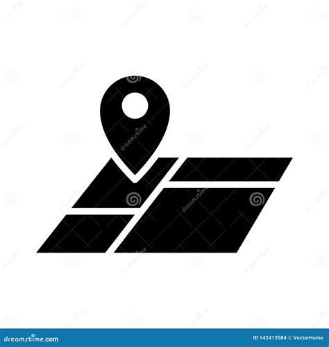 Land On Map Icon On A White Background. Cartoon Vector | CartoonDealer ...