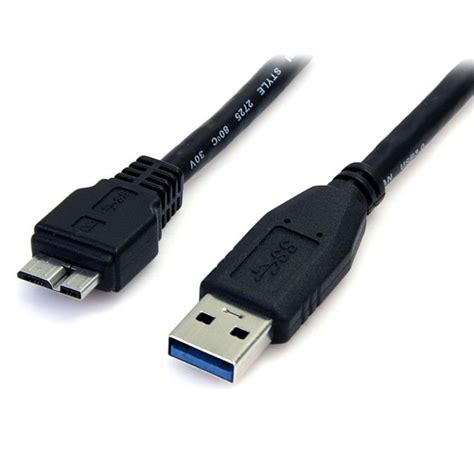 StarTech 0.5m 1.5ft Black SuperSpeed USB 3.0 Cable USB3AUB50CMB ...