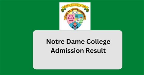 Notre Dame College Admission Result 2023 PDF - ndc.edu.bd