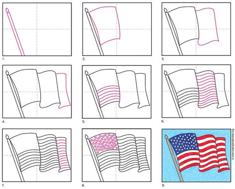 How to Draw the American Flag · Art Projects for Kids