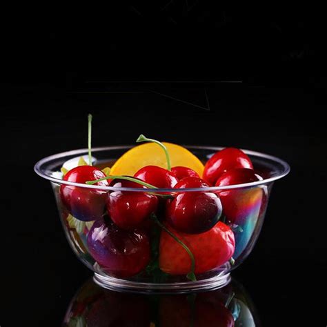 2020 Disposable Salad Bowl 250ML Plastic Fruit Bowl Round Transparent ...