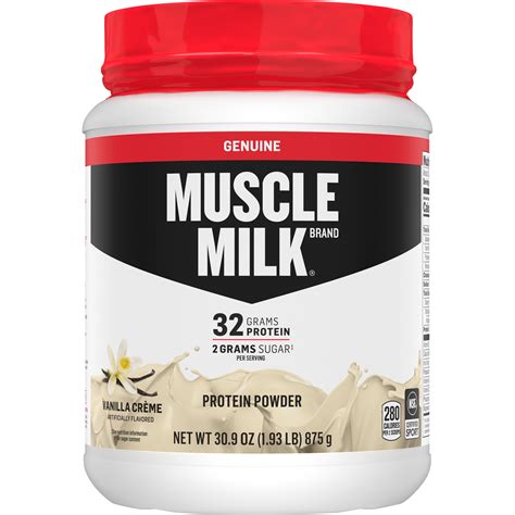 Muscle Milk Genuine Protein Powder, 32g Protein, Vanilla Creme, 1.93 ...