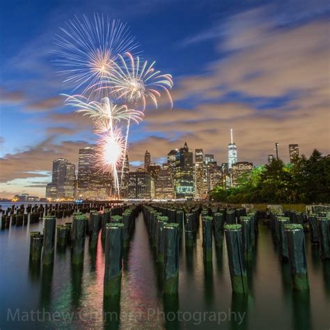 Brooklyn Bridge Park Fireworks Manhattan Skyline at Night - Etsy