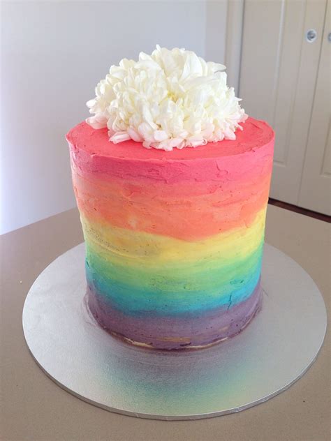 Rainbow ombre cake | Rainbow birthday cake, Rainbow cake, Diy cake