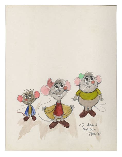 Original Cinderella Mice Drawing by Philip Duncan.