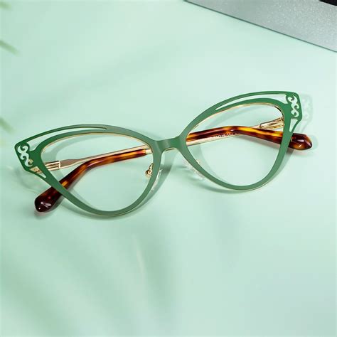 Calbhach - Cat Eye Green Eyeglasses | Vooglam