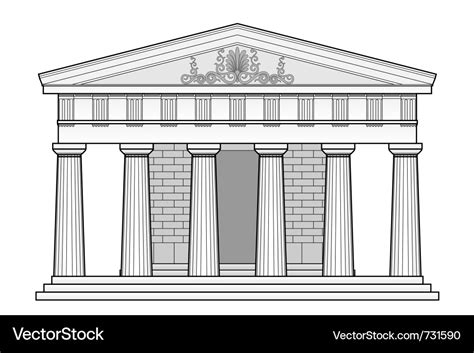 Greek doric temple Royalty Free Vector Image - VectorStock