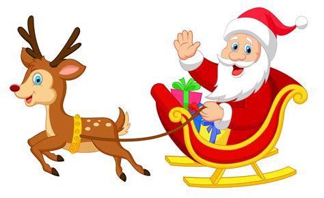 Transparent Santa with Rudolph PNG Clipart | Christmas reindeer, Clip ...