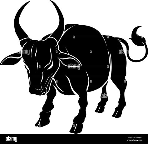 An illustration of a stylised ox or bull perhaps an ox tattoo Stock ...