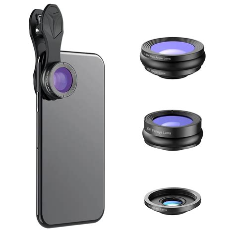 Mini Clip on Optic Cell Phone Camera Lens Kit 230 Degree Fisheye Lens 0 ...