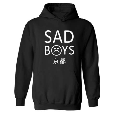 Men's Fleece Hoodie Sad Boys Hip Hop New Fashion Casual Sweatshirt High ...