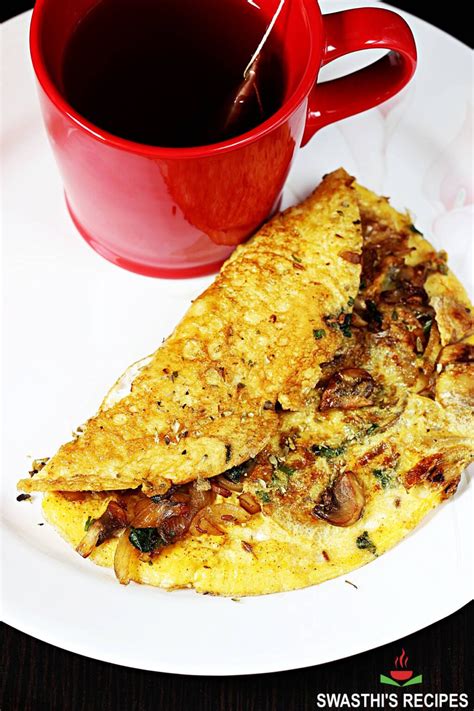 Mushroom omelette recipe - Swasthi's Recipes