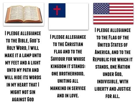 VBS Pledges (Easy Printable) Bible, American, & Christian Flag Pledge ...