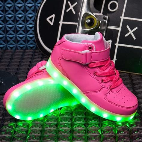 Find More Athletic Shoes Information about FS Pink Kids LED Light Up ...