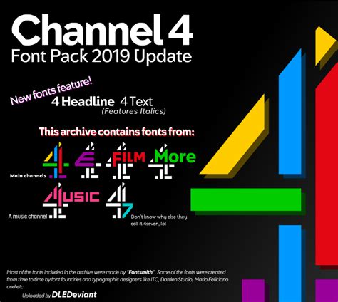 Channel 4 Font Pack 2019 Update by DLEDeviant on DeviantArt