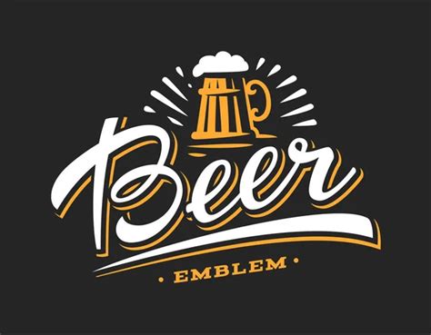 Mug beer logo- vector illustration, emblem brewery design — Stock ...