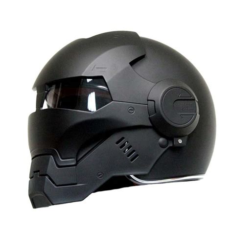 IRON MAN Motorcycle Helmet - Matte Black Flip-up