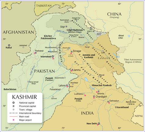 Political Map of Kashmir - Nations Online Project