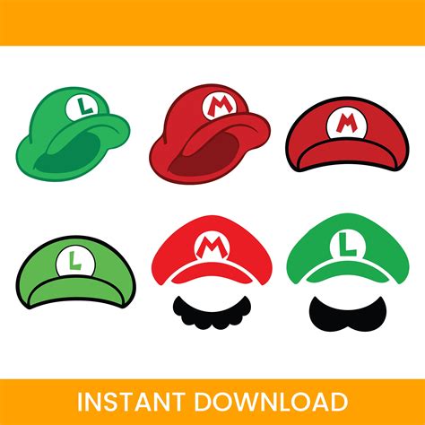 Mario Svg Mario Hat Svg Mario & Luigi Hat SVG / PNG Cut - Etsy Singapore