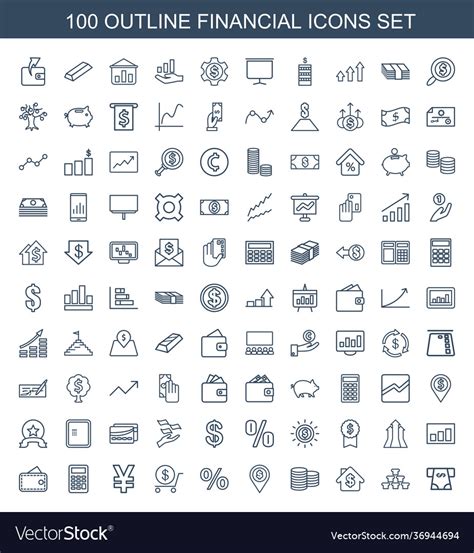 Financial icons Royalty Free Vector Image - VectorStock