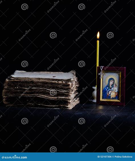 Prayer stock photo. Image of bible, candle, orthodox - 52107306