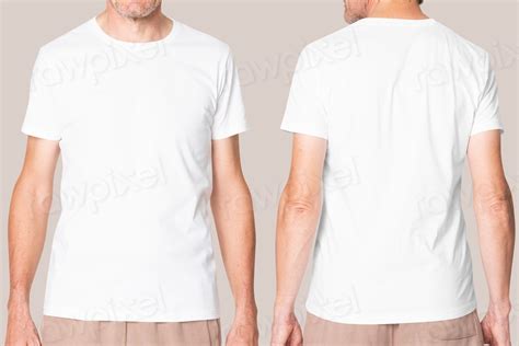 Men’s white t-shirt psd mockup | Premium PSD Mockup - rawpixel