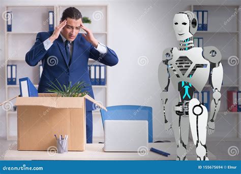 Concept of Robots Replacing Humans in Offices Stock Photo - Image of ...