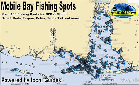 Mobile Bay Fishing Spots for GPS - Alabama - Gulf Coast Fishing Spots