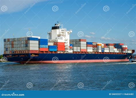 Container Ship in the Port of Rotterdam Stock Image - Image of boat ...