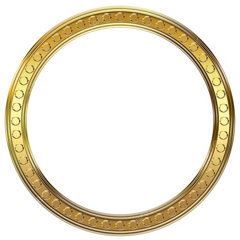 Round Gold Frame Transparent Metal Elegant Border, Gold Border, Gold ...