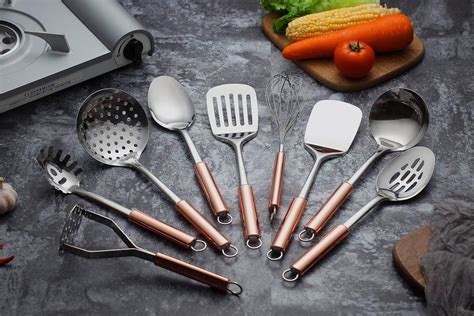 Berglander KT19A Stainless steel kitchen utensils set with rose gold handle